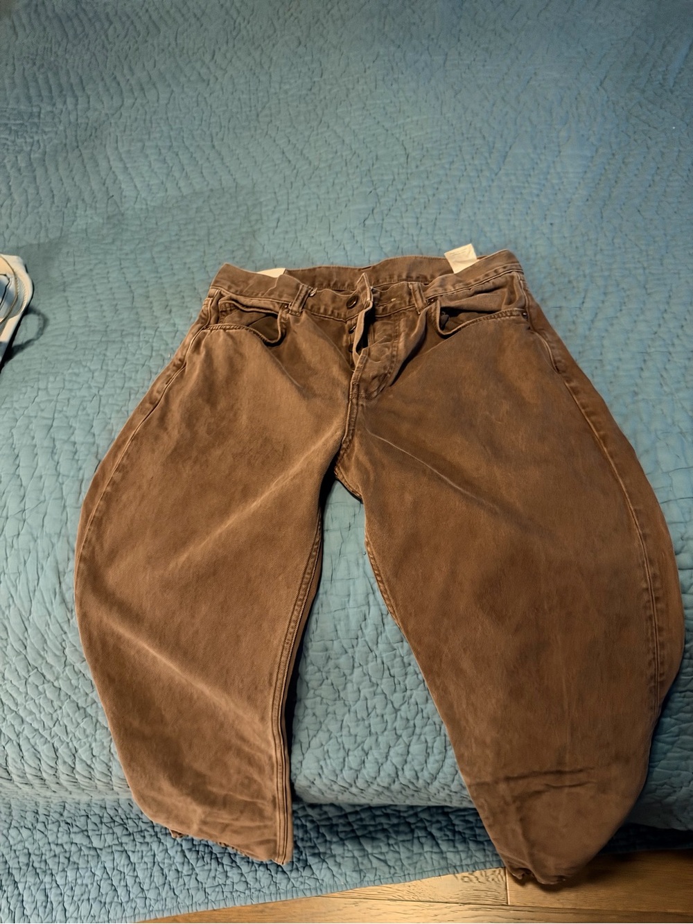 STAUD Straight Leg Jeans in Brown